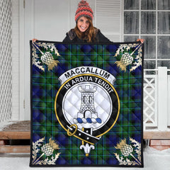 MacCallum Modern Tartan Crest Premium Quilt - Gold Thistle Style