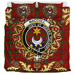 MacColl 01 Tartan Crest Bedding Set - Golden Thistle Style