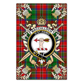 MacCulloch Tartan Crest Black Garden Flag - Gold Thistle Style
