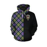 MacDonald Ancient Tartan Hoodie Half of Me - Cross Style