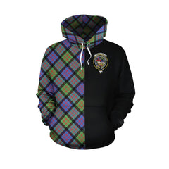 MacDonald Ancient Tartan Hoodie Half of Me - Cross Style