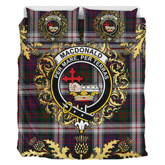 MacDonald Dress Tartan Crest Bedding Set - Golden Thistle Style