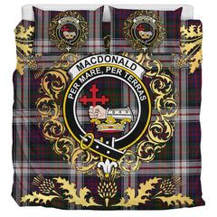 MacDonald Dress Tartan Crest Bedding Set - Golden Thistle Style
