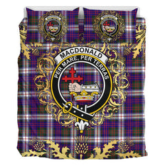 MacDonald Dress Modern Tartan Crest Bedding Set - Golden Thistle Style