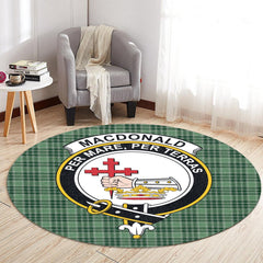 MacDonald Lord of the Isles Hunting Tartan Crest Round Rug