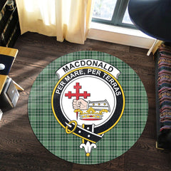 MacDonald Lord of the Isles Hunting Tartan Crest Round Rug