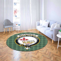 MacDonald Lord of the Isles Hunting Tartan Crest Round Rug