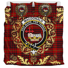 MacDonald of Ardnamurchan Tartan Crest Bedding Set - Golden Thistle Style