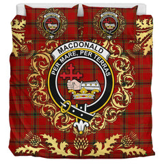 MacDonald of Belfinlay Tartan Crest Bedding Set - Golden Thistle Style