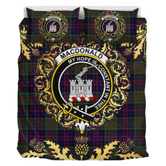 MacDonald of Clanranald 02 Tartan Crest Bedding Set - Golden Thistle Style