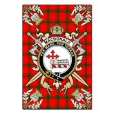 MacDonald of Sleat Tartan Crest Black Garden Flag - Gold Thistle Style