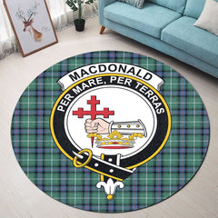 MacDonald of the Isles Hunting Ancient Tartan Crest Round Rug