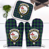 MacDonald Of The Isles Hunting Modern Tartan Crest Oven Mitt And Pot Holder (2 Oven Mitts + 1 Pot Holder)