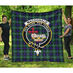 Macdonald of the Isles Hunting Family Modern Tartan Crest Quilt
