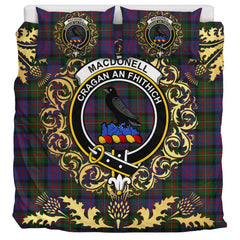 MacDonell of Glengarry Tartan Crest Bedding Set - Golden Thistle Style