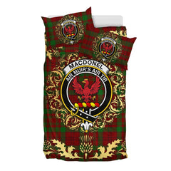 MacDonell of Keppoch 03 Tartan Crest Bedding Set - Golden Thistle Style
