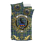 MacDonnell of Glengarry Ancient Tartan Crest Bedding Set - Golden Thistle Style