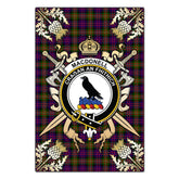 MacDonnell of Glengarry Modern Tartan Crest Black Garden Flag - Gold Thistle Style