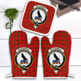 MacDonnell Of Keppoch Modern Tartan Crest Oven Mitt And Pot Holder (2 Oven Mitts + 1 Pot Holder)