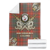 MacDougall Ancient Tartan Gold Courage Symbol Blanket