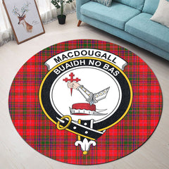 MacDougall Modern Tartan Crest Round Rug
