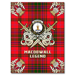 MacDowall Tartan Gold Courage Symbol Blanket