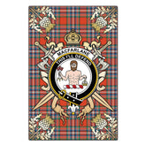 MacFarlane Ancient Tartan Crest Black Garden Flag - Gold Thistle Style