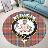 MacFarlane Ancient Tartan Crest Round Rug