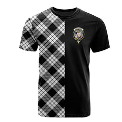MacFarlane Black _ White Tartan T-Shirt Half of Me - Cross Style