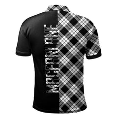 MacFarlane Black and White Tartan Polo Shirt Half of Me - Cross Style