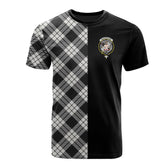 MacFarlane Black _ White Ancient Tartan T-Shirt Half of Me - Cross Style