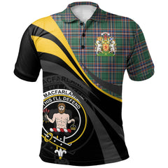 MacFarlane Hunting Ancient Tartan Polo Shirt - Royal Coat Of Arms Style