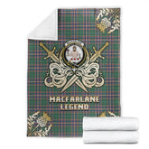 MacFarlane Hunting Ancient Tartan Gold Courage Symbol Blanket