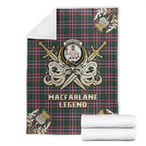 MacFarlane Hunting Modern Tartan Gold Courage Symbol Blanket