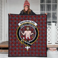 MacFarlane Red Tartan Crest Quilt