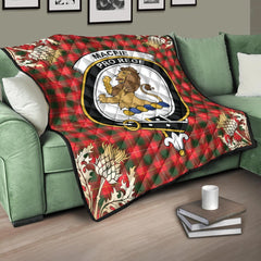 MacFie Tartan Crest Premium Quilt - Gold Thistle Style