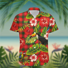 MacFie (of Dreghorn) Tartan Hawaiian Shirt Hibiscus, Coconut, Parrot, Pineapple - Tropical Garden Shirt