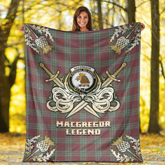 MacGregor Hunting Ancient Tartan Gold Courage Symbol Blanket