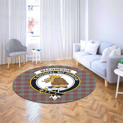 MacGregor Hunting Ancient Tartan Crest Round Rug