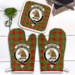 MacGregor Modern Tartan Crest Oven Mitt And Pot Holder (2 Oven Mitts + 1 Pot Holder)