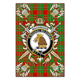 MacGregor Modern Tartan Crest Black Garden Flag - Gold Thistle Style