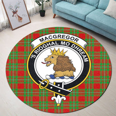 MacGregor Modern Tartan Crest Round Rug