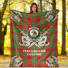 MacGregor Modern Tartan Gold Courage Symbol Blanket