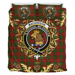 MacGregor of Balquidder Tartan Crest Bedding Set - Golden Thistle Style