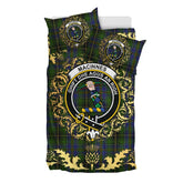 MacInnes Tartan Crest Bedding Set - Golden Thistle Style