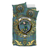 MacInnes Ancient Tartan Crest Bedding Set - Golden Thistle Style