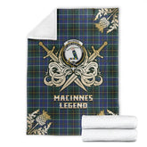 MacInnes Modern Tartan Gold Courage Symbol Blanket