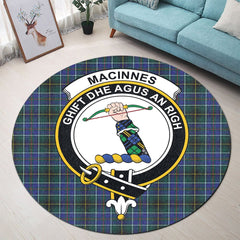 MacInnes Modern Tartan Crest Round Rug