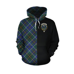 MacInnes Modern Tartan Hoodie Half of Me - Cross Style