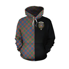 MacIntyre Ancient Tartan Hoodie Half of Me - Cross Style